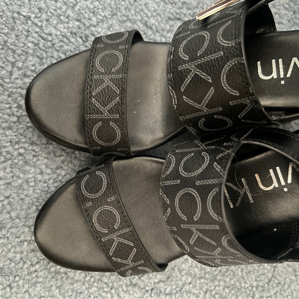 Calvin Klein Black Logo Sandals for Women 7M - Picture 4 of 5